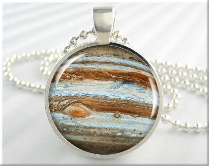 Jupiter Pendant Necklace, Planet Jupiter Space Jewelry, Space Gift, Resin Pendant 382RB image 8