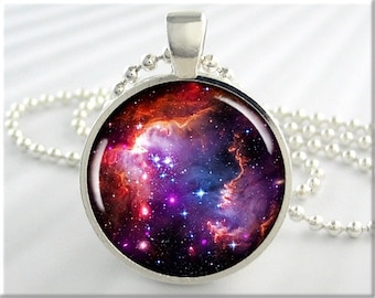 Magellanic Cloud Galaxy Necklace: Hubble Space Telescope Image Pendant 686RS