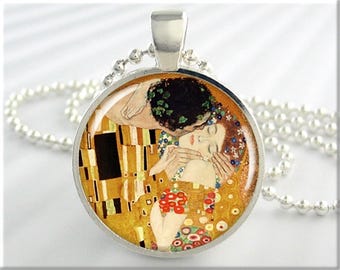 Collar con colgante El Beso de Klimt: Joyería de resina de Gustav Klimt 250RS