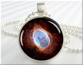 Southern Ring Nebula Pendant, James Webb Telescope Space Necklace, Eight Burst Nebula, Resin Pendant, Gift Under 20, Space Geek Gift 772RS