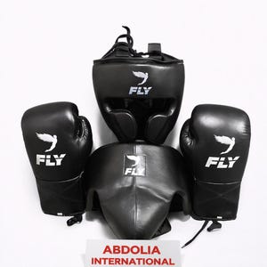 Custom Professional Boxing Kit Set – Leder Boxhandschuhe, Kopfschutz, Tiefschutz – Handelsmarkenausrüstung