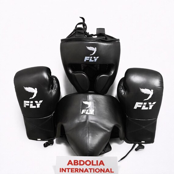 Custom Professional Boxing Kit Set – Leather Boxing Gloves, Headgear, Groin Guard – Private Label Gear