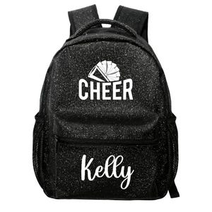 Sacs à dos de pom-pom girl à paillettes, nom brodé personnalisé, porte-clés nœud, cadeau pour équipe de pom-pom girls