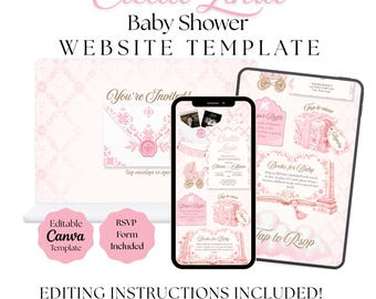 Cielito Lindo BabyShower Invitation Template | Talavera Baby Shower | Pink Canva Invite (Digital Download)