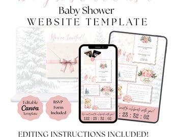 Baby Its Cold Outside Baby Shower Website Invitation With RSVP Link | Pink Baby Shower Invite (Digital Download)