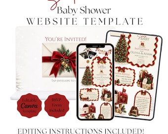 Santa Baby Babyshower Website Invitation With RSVP Link | Christmas Baby Shower Invite (Digital Download)
