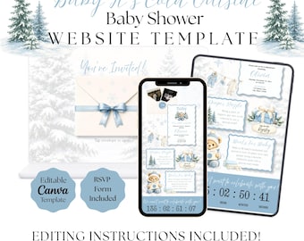 Baby Its Cold Outside Baby Shower Website Invitation With RSVP Link (Digital Download)