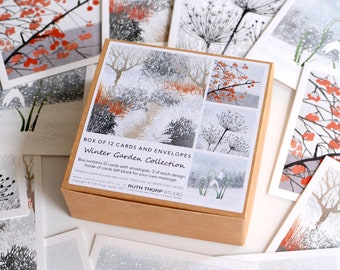Box of 12 Small Notecards - Winter Garden Collection