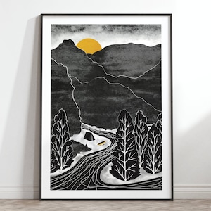 River Adventure Art Print: A4, A3, A2, A1