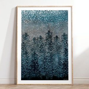 Winter Forest Art Print: A4, A3, A2, A1