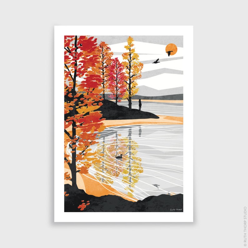 Golden Shore Art Print: Autumn Collection A4, A3, A2, A1 image 4