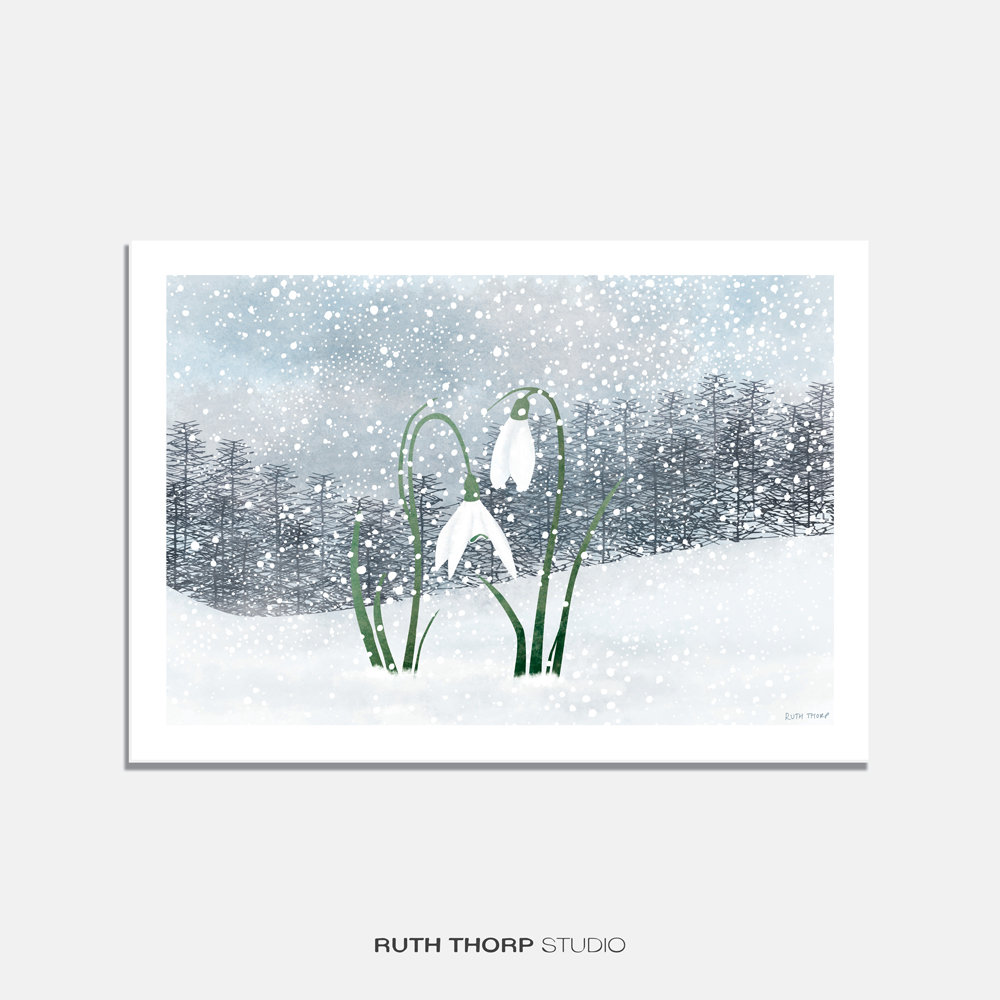 Snowdrops Art Print: A4 A3 A2 A1 | Etsy