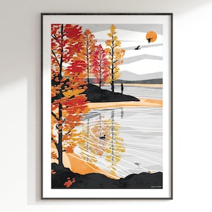 Golden Shore Art Print: Autumn Collection A4, A3, A2, A1 image 1
