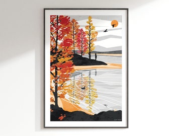 Golden Shore Art Print: Autumn Collection A4, A3, A2, A1