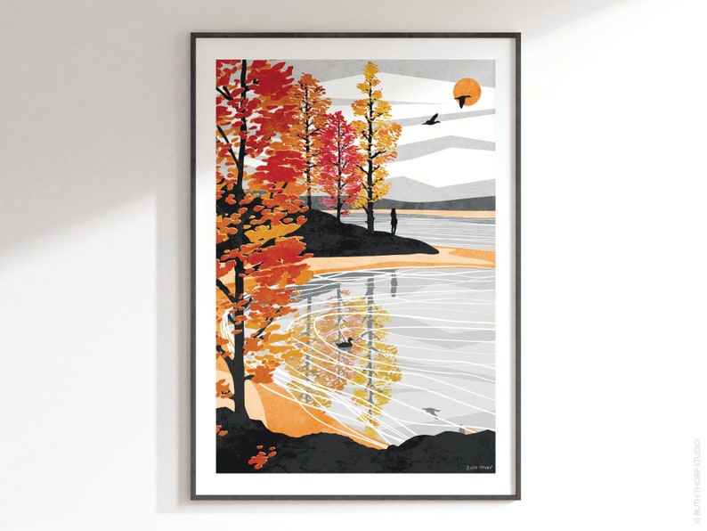 Golden Shore Art Print: Autumn Collection A4, A3, A2, A1 image 1