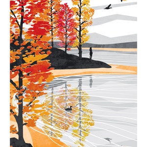 Golden Shore Art Print: Autumn Collection A4, A3, A2, A1 image 2
