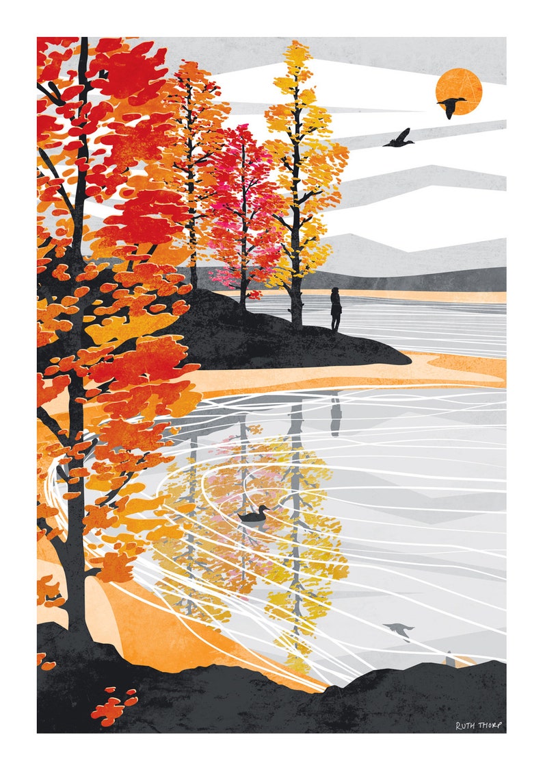 Golden Shore Art Print: Autumn Collection A4, A3, A2, A1 image 2