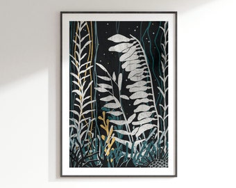 Water Garden Art Print: A4, A3, A2, A1