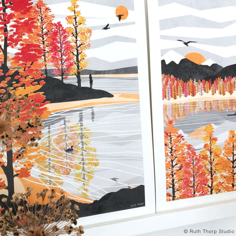 Golden Shore Art Print: Autumn Collection A4, A3, A2, A1 image 7