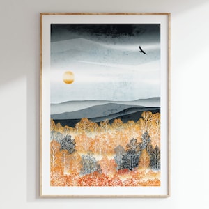 Autumn Mist Art Print: A4, A3, A2, A1 | autumn forest | Cairngorms Scotland