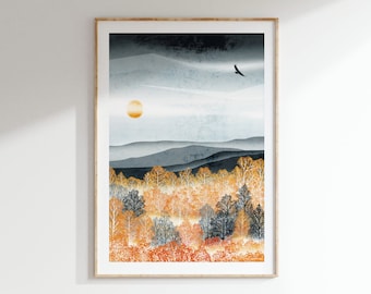 Autumn Mist Art Print: A4, A3, A2, A1 | autumn forest | Cairngorms Scotland