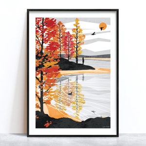Golden Shore Art Print: Autumn Collection A4, A3, A2, A1 image 3