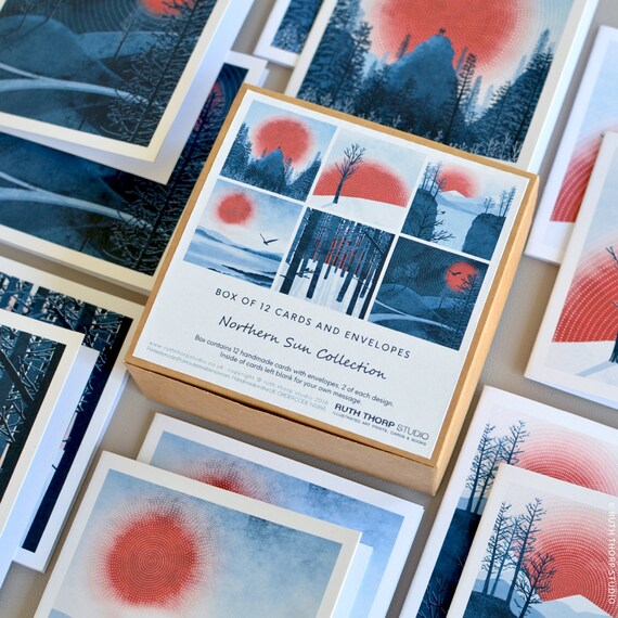 Box of 12 Small Cards - Northern Sun Collection