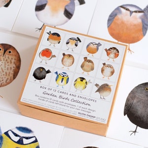 Box mit 12 kleinen Grußkarten - Garden Birds Collection