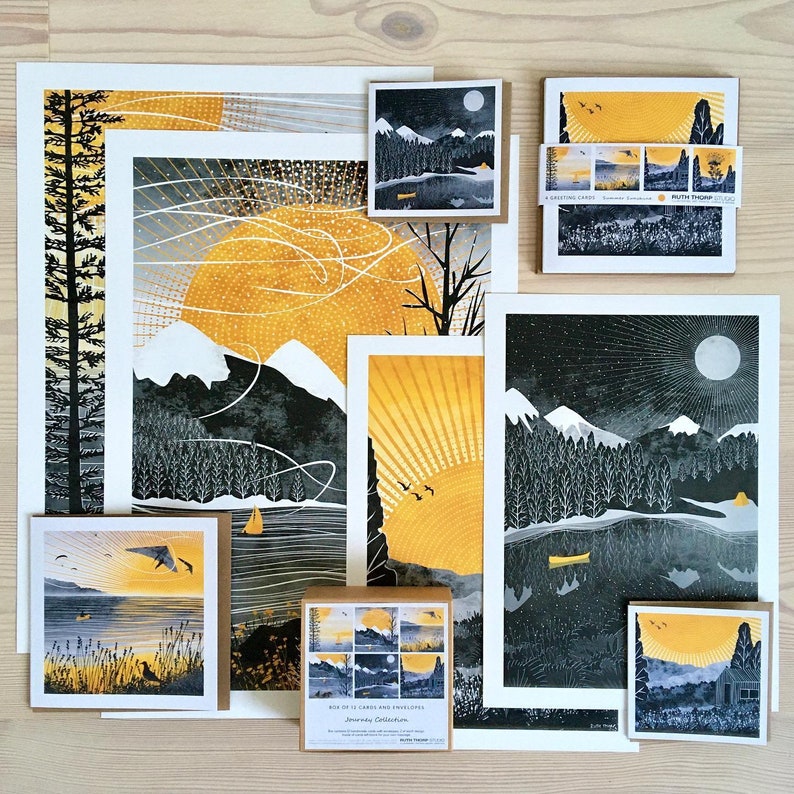 Home Art Print: A5, A4, A3, A2, A1 Journey Collection summer, sunshine, yellow, garden, meadow, shed, cabin image 7