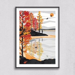 Golden Shore Art Print: Autumn Collection A4, A3, A2, A1 image 5