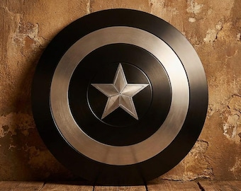 Superhero Star Shield Wall Decor | Metal Round Hero Art | Man Cave Display