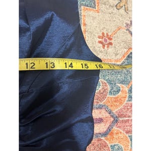 Adrianna Papell navy blue satin sz 8 glam event wedding guest dress MOB party image 9