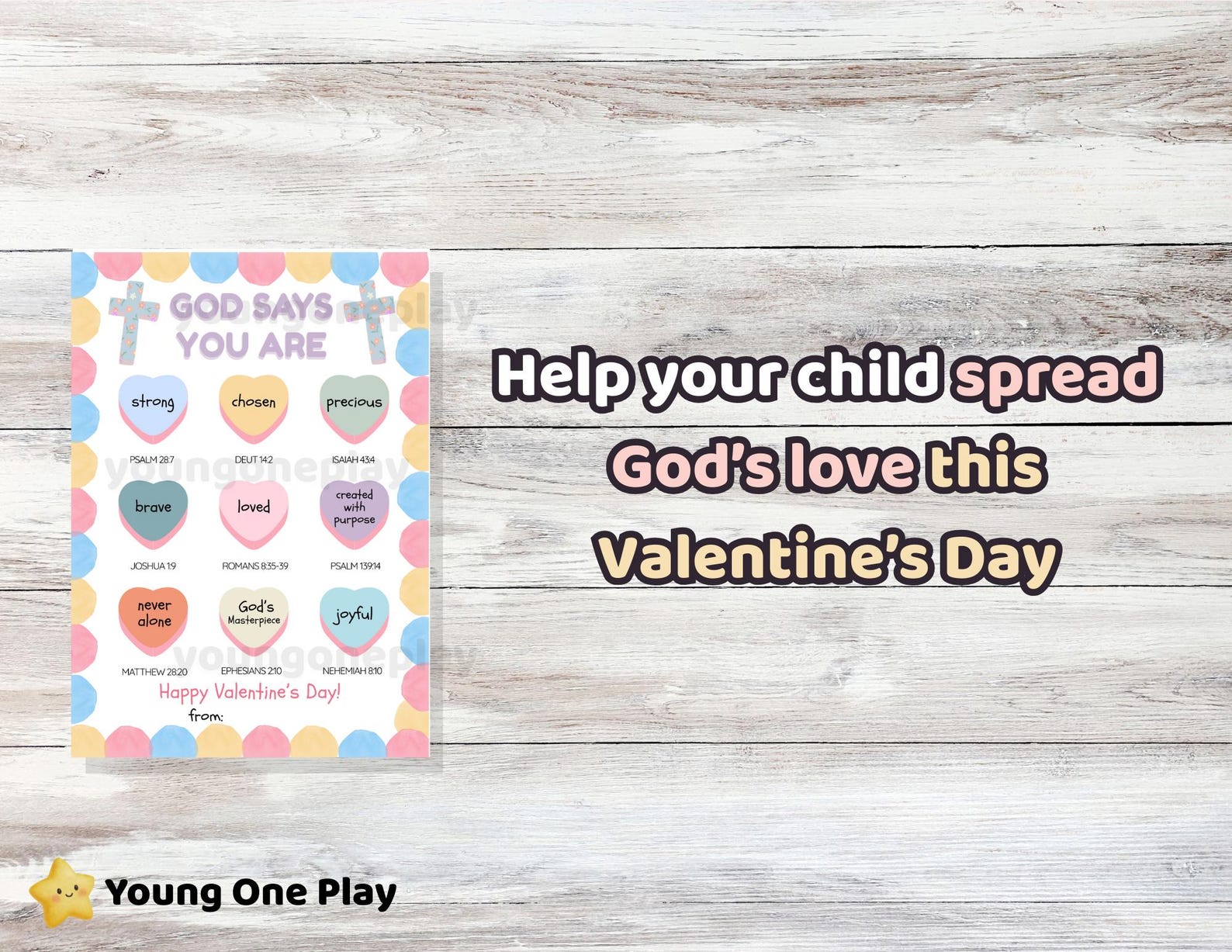 Christian Valentine Printable Card for Kids | God Says You Are ...