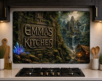 Protezioni per fornelli in vetro temperato con design fantasy personalizzato, copertura moderna per la superficie della cucina, copertura per piano cottura, bruciatori, antigraffio, facile da pulire.
