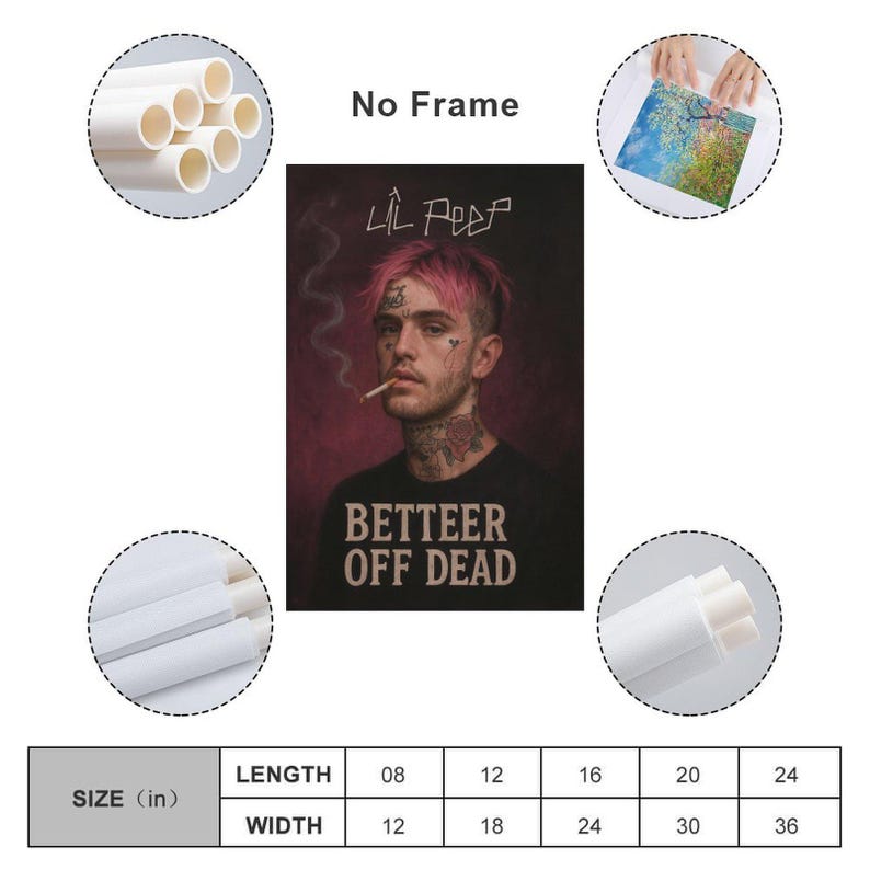 Lil Peep Signature Retro Poster Wall Art Picture Painting Poster Canvas ...