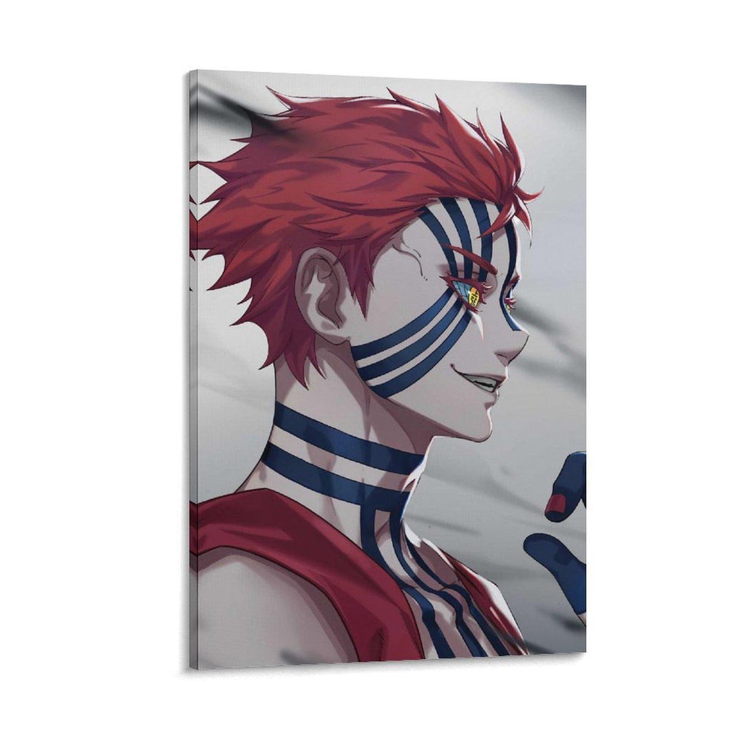 Anime Poster Demon Slayer Akaza Wall Art Picture Painting Poster Canvas ...