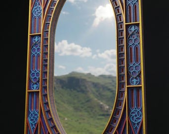 Espejo islámico - multicapa 3D - capas - mandala - capas de madera
