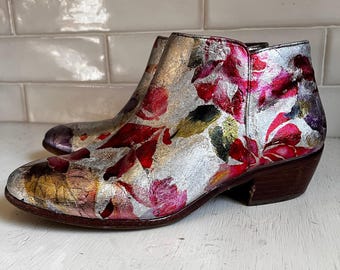 Unique custom Sam Edelman Petty suede boots size 7.5 reworked upcycled