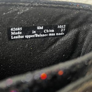 Stivali Clarks in pelle nera olografica glitterata, unici e personalizzati, taglia 8 immagine 7
