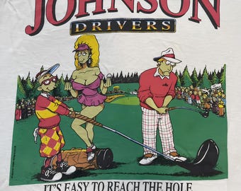 Big Johnson Johnson Drives 90er Jahre Reprint hinten Kurzarm Weißes T-Shirt Größe S-4X Casual Classic Unisex