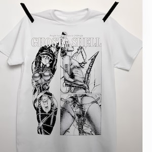 Maglietta Ghost In The Shell, anime giapponese, maniche corte, bianca, taglie S-4X, casual, classica, unisex