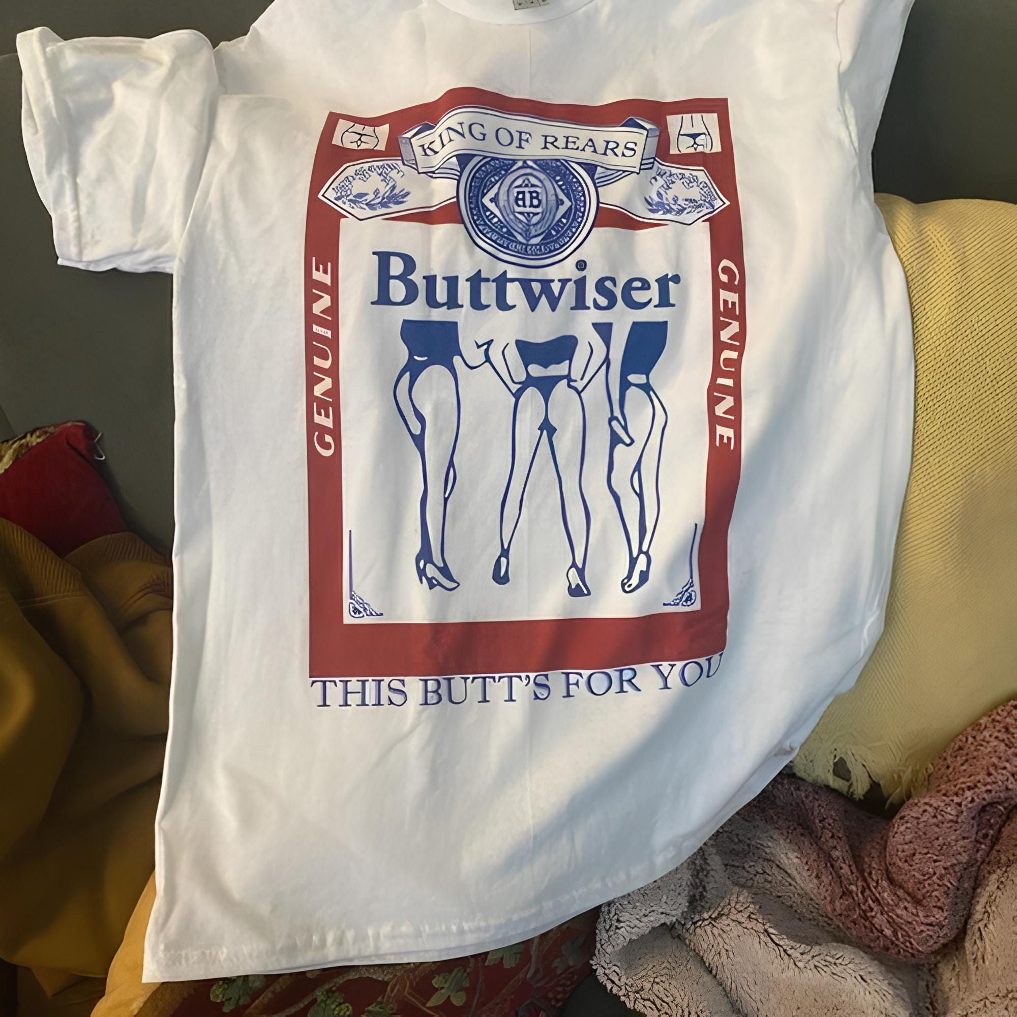 Buttwiser パロディ Tシャツ XL ホワイト