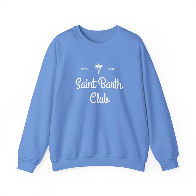 Sudadera del Club de San Bartolomé, Sudadera de cuello redondo de isla caribeña, Sudadera de vacaciones en San Bartolomé imagen 12