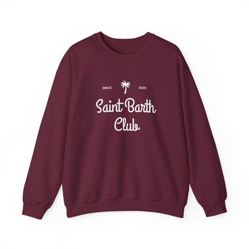 Sudadera del Club de San Bartolomé, Sudadera de cuello redondo de isla caribeña, Sudadera de vacaciones en San Bartolomé imagen 9