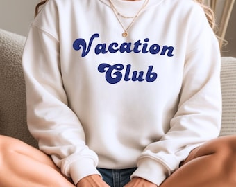 Sudadera de vacaciones, sudadera playera de cuello redondo, sudaderas de verano, conjuntos de vacaciones, estilo urbano de aeropuerto