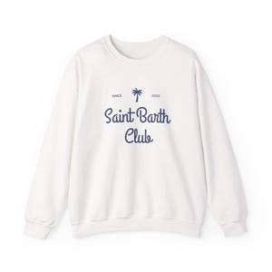 Sudadera del Club de San Bartolomé, Sudadera de cuello redondo de isla caribeña, Sudadera de vacaciones en San Bartolomé imagen 5