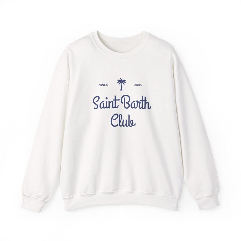Sudadera del Club de San Bartolomé, Sudadera de cuello redondo de isla caribeña, Sudadera de vacaciones en San Bartolomé imagen 5
