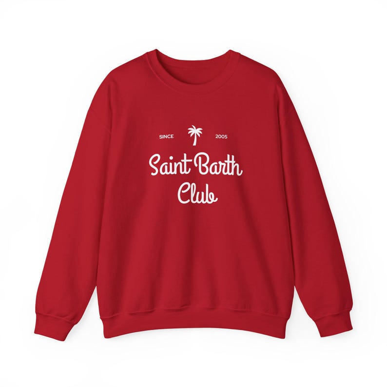 Sudadera del Club de San Bartolomé, Sudadera de cuello redondo de isla caribeña, Sudadera de vacaciones en San Bartolomé imagen 18