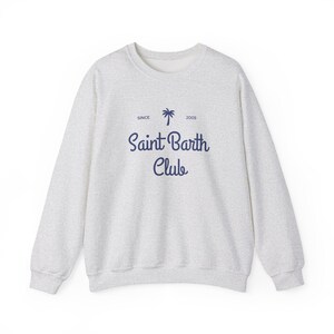 Sudadera del Club de San Bartolomé, Sudadera de cuello redondo de isla caribeña, Sudadera de vacaciones en San Bartolomé imagen 4