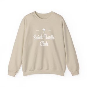 Sudadera del Club de San Bartolomé, Sudadera de cuello redondo de isla caribeña, Sudadera de vacaciones en San Bartolomé imagen 7